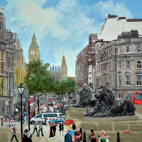 Life in Motion London by Torabi - Original Painting on Box Canvas